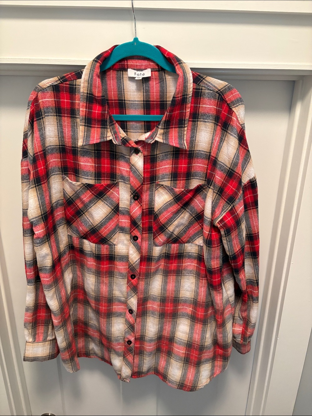 Fate plaid flannel button up from vici